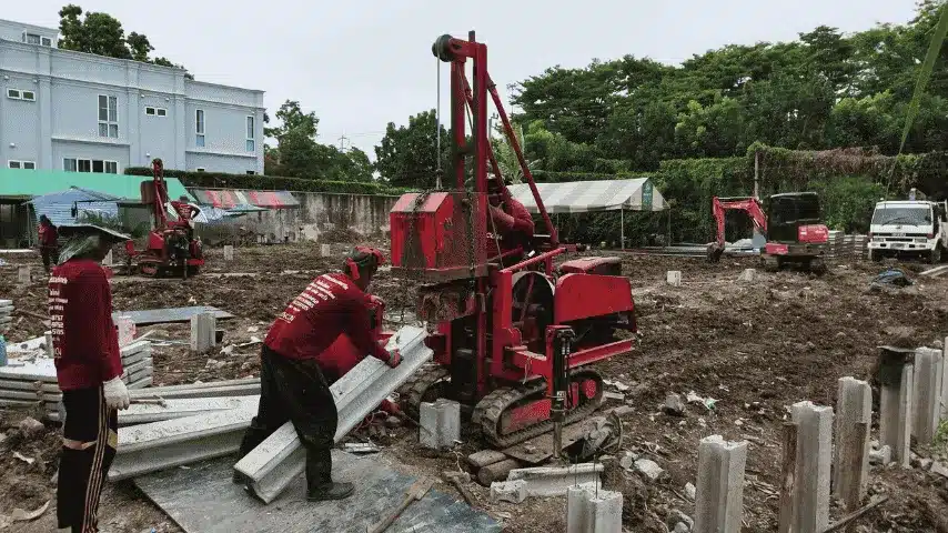 ผลงานตอกเสาเข็มไมโครไพล์