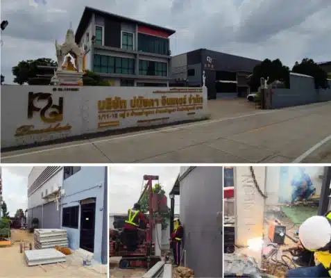 ตอกเสาเข็มไมโครไพล์ โรงงาน ลำลูกกา